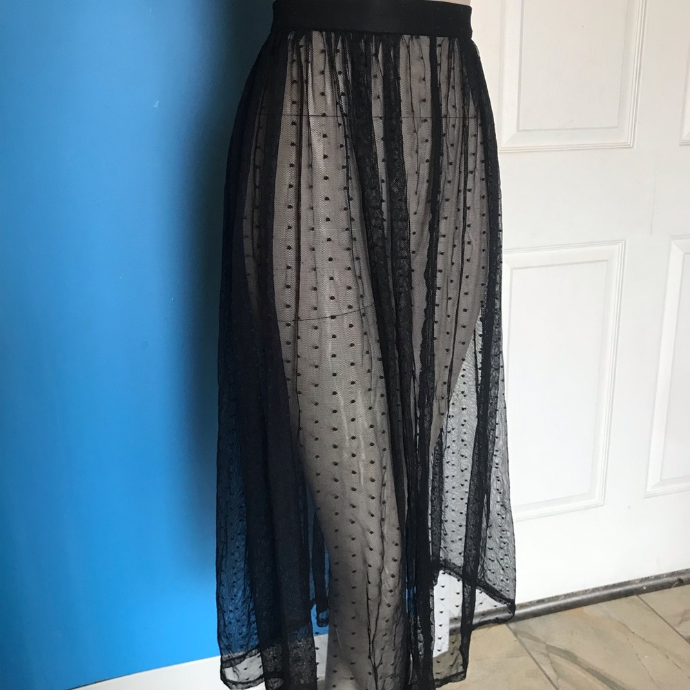 Sheer Mesh Maxi Skirt
